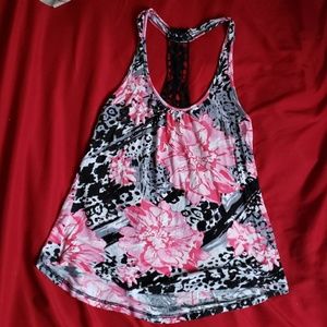 Lace razor back tank top